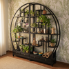 Chinesisches Rundregal Schwarz Schrank Raumteiler vintage asiatisch Kolonial-Stil Antik-Stil Wandschrank orientalisch Fernost shabby-chic Landhaus Bild 4