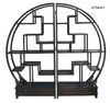 Chinesisches Rundregal Schwarz Schrank Raumteiler vintage asiatisch Kolonial-Stil Antik-Stil Wandschrank orientalisch Fernost shabby-chic Landhaus Bild 5