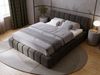 GRAINGOLD Orio Doppelbett 140x200, Polsterbett mit Kopfteil, Bettkasten, Velour-Stoff, Dunkelgrau Bild 4