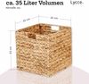 Lycce Aufbewahrungskorb - Korb geflochten aus Wasserhyazinthe, passend für Kallax Regal, faltbar, Naturprodukt, 33x33x33 cm Natur 2 OS - 2er Set Bild 4