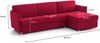 Dmora Sofa mit Halbinsel Posina, Ecksofa für Wohnzimmer, gepolstert, abnehmbarer Bezug, 100 % Made in Italy-Qualität, 260x160 h90 cm, Rot Bild 3