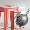 CLP 4er Set Barhocker Joshua aus Metall mit Fußstütze,rot Bild 5