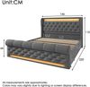 Modernes Polsterbett Doppelbett 140x200 cm, Polsterbett mit LED-Leuchten,Stauraum-Kopfteil mit USB- und Typ-C-Anschlüssen, Hydraulisches Stauraumbett, Grau, Samt(Ohne Matratze) Bild 2