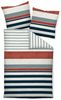 Janine Feinbiber Bettwäsche Davos 200x200 cm Streifen blau rot marine 65056-01 Bild 4