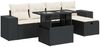 vidaXL 6-tlg. Garten-Sofagarnitur mit Kissen Schwarz Poly Rattan 3327926 Bild 2