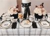 partydeco Einwegteller, Pappteller Happy Birthday 24cm mit Schleife 6er Set Ivory / Schwarz Bild 3