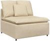 vidaXL Modulares Sofa Mittelmodul mit Kissen Creme 100 cm 4104423 Bild 2