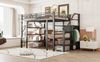 Bett 140x200 cm mit Stauraum und Schreibtisch – Hochbett aus Metall in Schwarz, ohne Matratze Bild 4