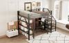 Bett 140x200 cm mit Stauraum und Schreibtisch – Hochbett aus Metall in Schwarz, ohne Matratze Bild 5
