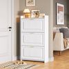 Schuhschrank 70 x 24 x 120 cm, weiß, mit 3 Klapptüren und 6 Fächern aus MDF & Spanplatte Bild 2