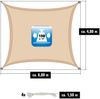 6x4m UV Sonnensegel Sonnenschutz Wasserdicht Beige Bild 5