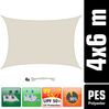 6x4m UV Sonnensegel Sonnenschutz Wasserdicht Beige Bild 2