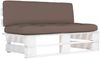 vidaXL Outdoor-Mittelsofa Paletten Kiefernholz Imprägniert Weiß 3066501 Bild 1