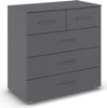 rauch Aditio Box, Kommode, 5 Schubladen, mit Softclose-Funktion, Farbe Grau metallic, BxHxT 80x81x42cm Bild 3