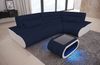 Mini Stoff Ecksofa Concept L Form - Mikrofaserstoff - dunkelblau-weiß - Rechts Bild 2