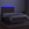 vidaXL Boxspringbett mit Matratze & LED Taupe 140x190 cm Stoff 3135273 Bild 4