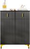 Flurschrank 83x35x101 cm - Elegantes Design in Schwarz mit Push-to-Open-Funktion Bild 5