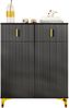 Flurschrank 83x35x101 cm - Elegantes Design in Schwarz mit Push-to-Open-Funktion Bild 5