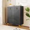 Flurschrank 83x35x101 cm - Elegantes Design in Schwarz mit Push-to-Open-Funktion Bild 2
