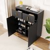 Flurschrank 83x35x101 cm - Elegantes Design in Schwarz mit Push-to-Open-Funktion Bild 4