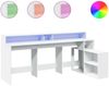 vidaXL LED-Schreibtisch Weiß 200x104x91 cm Holzwerkstoff 3309465 Bild 2