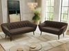 Skandinavisches Sofa Set PIRS 3-2, Komplettset, Wellenfederung, schwarze Füße, Sitzgruppe, Polstermöbel Set - Braun Velvet Bild 3