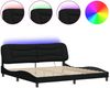 vidaXL Bettgestell mit LED ohne Matratze "Hvar" Schwarz 200x200 cm Stoff 3213727 Bild 2