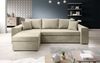 Designer Sofa Denver mit Schlaf- und Klappfunktion Samt Beige Links Bild 2