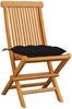 vidaXL Gartenstühle mit Schwarzen Kissen 4 Stk. Massivholz Teak 3062590 Bild 2