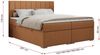 Boxspringbett mit 2 Bettkästen, Matratze und Topper, Polsterbett - ALLY - 160x200cm - Orange Stoff - H4 Bild 5