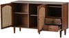 Merax Sideboard Buffet Rattan mit 3 Türen und 2 Schubladen, Antik,Landhaus Stil, Kommode aus Holz und Rattan Bild 4