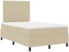 vidaXL LED Boxspringbett Hellgrau und Weiß 120 x 190 cm Cordstoff 3337638 Bild 2