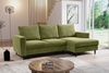 Selsey 'Nalika' Ecksofa mit Schlaffunktion, Kordsamt-Bezug, pistaziengrün, rechtsseitig, 90 x 230 x 143 cm Bild 2