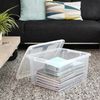 Drehstapelbox mit Deckel Nesta 32 L transparent 3er Set Stapelkiste Aufbewahrungsbox Lagerkiste Bild 3