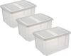 Drehstapelbox mit Deckel Nesta 32 L transparent 3er Set Stapelkiste Aufbewahrungsbox Lagerkiste Bild 2