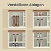VASAGLE Sitzbank mit Stauraum, Schuhbank, Schuhregal 6 Fächer, verstellbare Ablagen, für Flur, 29,5 x 80 x 50 cm, weiß-braun Bild 4