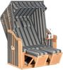 SunnySmart Garten-Strandkorb Rustikal 50 PLUS 2-Sitzer anthrazit/grau mit Kissen Bild 4