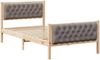 vidaXL Bettrahmen mit Kopfteil Taupe 100 x 200 cm Massives Kiefernholz 878422 Bild 2