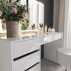 Schminktisch Sherry Weiß/Weiß Hochglanz 119.8 cm mit LED-Spiegel und Hocker Vicco Bild 4