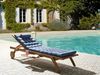Sonnenliege mit Kissen CESANA PREMIUM mit Relaxfunktion Akazienholz Blau Bild 3