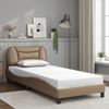 Einzelbettgestell Design für Erwachsene mit LED ohne Matratze Cappuccino-Braun 90x200 cm d3513e Bild 4