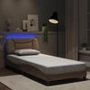 Einzelbettgestell Design für Erwachsene mit LED ohne Matratze Cappuccino-Braun 90x200 cm d3513e Bild 2