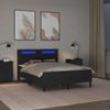 vidaXL Bettrahmen mit LED-Lichtleisten Schwarz 160 x 200 cm Kunstleder 3415004 Bild 4
