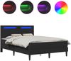 vidaXL Bettrahmen mit LED-Lichtleisten Schwarz 160 x 200 cm Kunstleder 3415004 Bild 2