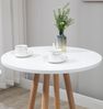 Stehtisch Ø 60cm innen LUMI - Holz, Skandinavisches Design | Bartisch rund Hoher Tisch Bistrotisch Hochtisch, 107x60cm HxB, Weiß-Beige Bild 3
