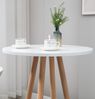 Stehtisch Ø 60cm innen LUMI - Holz, Skandinavisches Design | Bartisch rund Hoher Tisch Bistrotisch Hochtisch, 107x60cm HxB, Weiß-Beige Bild 2