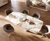 Esstisch Edge Boot 260x120 cm Keramik Minas Melange Weiß-Beige Troa Metall Weiß Bild 4