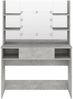 vidaXL Schminktisch mit LED-Beleuchtung 100x40x135 cm MDF Betongrau 331544 Bild 3