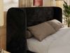 Polsterbett Bett mit Holzlattenrost Schlafzimmer Bett Doppelbett gepolstertes Kopfteil - EMORA CLASSIC - 140x200 cm - Schwarz Plüsch Bild 4