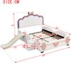 Kinderbett 140x200 Rosa Weiß mit LED Licht und Rutsche – Cartoon Schmetterlingsbett,mit Farbwechselbeleuchtung und Stufen Bild 5
